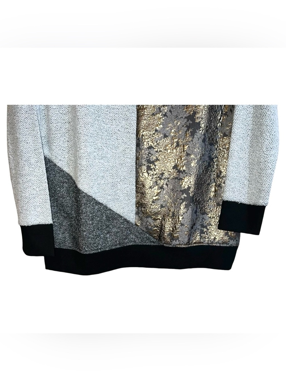 Lane Bryant Long Sleeve Sweater Women’s 14/16 Grey Black Gold - Picture 5 of 6
